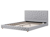 Artiss Queen Bed Frame with Tufted Headboard and Plywood Slats Grey BFRAME-G-KOLA-Q-GY-ABC