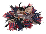 Independence Day Wreath Props Six Bows Patriotic Wreath Memorial Day Pride Garland for Front Door V1294-YM0901-3115240026211