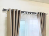 Marlow Silver Double Curtain Rod Steel Pole Pommel Set Extendable Adjustable CD1019-SL_NZ