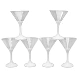 6Pcs LED Light Up Flashing Plastic Martini Glasses 210ml LED Cocktail Glasses with Stem Party Prop V1294-YM0703-3119220189711