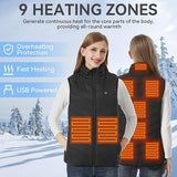 Heated vest for women and men with 9 heating zones, lightweight heating vest for winter V1259-DP01-BO-633