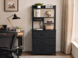 Levede Bedside Table with Charging Station 3 Drawer RGB Light Night Stand Black NI1101-BK-AU