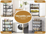 Artiss 4-Tier Shelving Unit Adjustable Garage Storage Kitchen Rack With Wheels SU-45X90-ROLL-BK