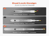1 Pair 18-60 in Soft-Close Drawer Slides Ball Bearing Full Extension V952-ZXCTHG500B187YXM9V0