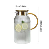 Large Capacity Glass Pitcher with Lid and Filter 2000Ml Glass Beverage Dispenser High V1366-AZ2-W-12904