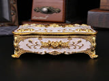 Pearl Enamel Jewelry Box, Red Enamel Jewelry Box, Gold-Plated Jewelry Box, Home Decor, Jewelry V1106-127-02370-PUR-L