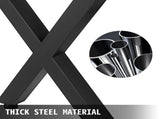 Set of 2 Steel Table Legs, 72cm Height 79cm Wide Dining Table Legs, Heavy Duty 7.9cm Square Box V952-ZT720X790MM000001V0