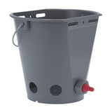 8L Feeder Bucket Farm Livestock FoodGrade Plastic Feeding Barrel with 5 Nipples Gray V1294-YM0901-3111210205512
