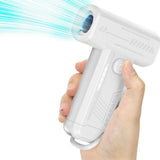 2-in-1 Electric Air Duster 130000 RPM Mini Blower with LED Light for Camping Home Car White V1263-JX-7126-1