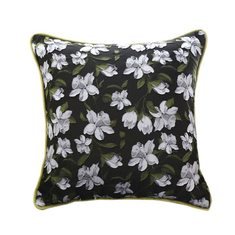 SOGA 45cm Subtle Foliage Green Pillow Subtle Orchid Blossom Square Throw Pillow FRENCHCUSHION256