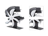 Heat Powered Stove Fan 7 Blade Moon Model Silent Operation Circulating Warm Air Highly Efficient Log V1294-YM0706-3114230120113