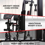 Powertrain JX-89 Multi Station Home Gym 68kg Weight Cable Machine HGM-89F-JX