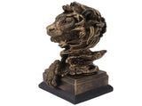 Lion Head Sculpture Resin Vivid Lifelike Artistic Decorative Lion Statue for Living Room Study V1294-YM0703-3115230045211