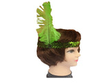 12x 1920s FLAPPER HEADBAND Headpiece Feather Sequin Charleston Gatsby Party BULK - Green V563-BR-12FLAPPERHDBND-GRN