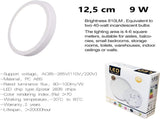 LED Ceiling Light Fixture, Natural Light, 9W V178-35401