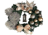 Christmas Wreath Artificial Flowers Champagne 25cm Wreaths Fireplace Wreath For V1263-JX-1678