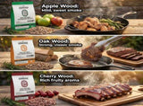 ASMOKE 4-Piece Premium Wood Pellet Variety Pack - Oak, Cherry & 2x Apple V642-XFAS-MIX-WO-PEL-5LBSX4
