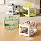 Foldable Pet Travel Carrier, PP Material with Reinforced Iron Mesh, Four Colors Available, Spacious V1232-ZDCWX-001