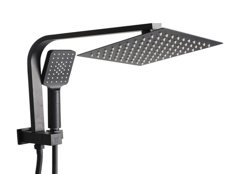 Shower Head High Pressure Set Rain Square Black BS0111-BK_NZ