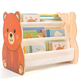 Double Sided Kids Bookshelf, Kid Friendly Low Height Structure, for Baby Nursery Room, Playroom V1369-AZ3-W-12103