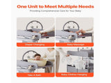Baby Changing Table, Foldable Diaper Change Station with 2 Fabric Drawers, Side Basket & Hanging V952-ZDNBTQHSHXWD5L2KV001V0