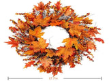 Maple Leaf Wreath Door Hanging Thanksgiving Wreath Halloween Vine Ornament V1294-YM0717-10173593