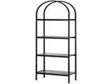 Metal Bookshelf, 4-Tier Arched Industrial Bookshelf, Small Rustic Vintage Storage Bookcase with Open V952-JSSJGXJSM4C1MP64LV0