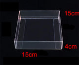 100 Pack of 15*15*4cm Clear PVC Plastic Folding Packaging Small rectangle/square Boxes for Wedding V382-100PVC15X15X4CLR