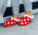 ARCHLINE Orthotic Slippers Slip On Scuffs Pain Relief Moccasins - Red Polka Dot - EUR 36 V563-AS402-36