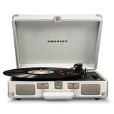 Crosley Cruiser Bluetooth Portable Turntable - White Sands Gadhouse Vinyl Rack Bundle - Black V398-CR8005FVR-WS4