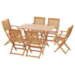 Gardeon Outdoor Dining Set 7 Piece Wooden Table Chairs Setting Foldable ODF-V-DINING02-TK-ABCD