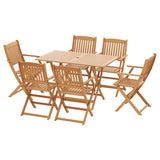 Gardeon Outdoor Dining Set 7 Piece Wooden Table Chairs Setting Foldable ODF-V-DINING02-TK-ABCD