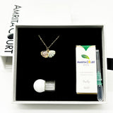 Gift Box - Aroma Necklace 925 Silver, Gold coated - Green Shell Dreamy Lavender V760-GBAJ - 14