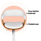 Artiss Bar Stools X3 Kitchen Counter Chair Gas Lift Swivel PU Selina White BA-TW-8006A-WHX3