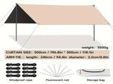 Outdoor camping square sky curtain, black glue sky curtain, sun and rain protection 500*300cm V888-ELOSUNG10040