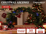 Christabelle 60cm Tabletop Christmas Archway Garland with LED Lights Gold Mantle Decoration Orn 112_SENGGTA