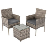 2 Seater PE Rattan Outdoor Furniture Chat Set- Mixed Grey V264-OTF-520S-LGR