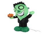 3.9ft Inflatable Green Monster with Pumpkin Big Eyes LED Lights Outdoor Yard Garden Lawn Holiday V1294-YM0901-3115240070711