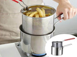 Small Stainless Steel Deep Pot With Wire Strainer Basket Multipurpose Home Cookware For Deep V1369-AZ3-W-14921