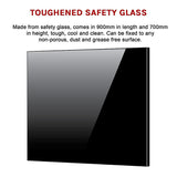 Toughened 90cm x 70cm Black Glass Kitchen Splashback V63-800217