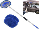Telescopic Car Wash Brush with Detachable Microfiber Pad and Scratch-Free Wash Glove, Extendable V1189-LC-QP-00793