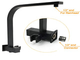WELS Matt Black 10" Rain Shower Head 3 Mode Handheld Gooseneck Arm Diverter 2in1 Set V1233-HS002M4CBSS1001BA702B