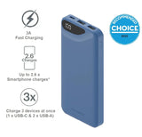 Cygnett ChargeUp Boost 3rd Gen 10K mAh Power Bank-Blue,15cm V1202-V2-MPA-CG-10KPB3G-BLU