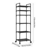 Rolling Storage Cart with Multi-Tier Shelving Unit, Portable Waterproof Plastic Organizer for V1370-AZ4-13688