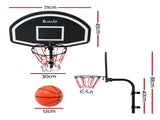 Everfit Kids Basketball Hoop with Ball and Pump Fit for Trampoline 25mm-32mm Poles Black BAS-HOOP-D38-TRAMPO-BK