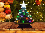 18.8cm Lighted Ceramic Christmas Tree Christmas Tabletop Decorations Christmas Lights V1294-YM0717-10352340