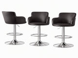Artiss 3x Bar Stools Counter Chairs Swivel Adjustable Tub PU Leather Brown BA-K-7200-BRX3