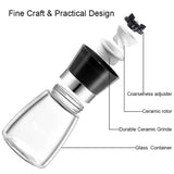 12x 150ml Glass Salt or Pepper Grinder 12cm - Adjustable Ceramic Core Short Mill V238-SUPDZ-32870197231696