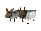 Set 2 Nested Cow Planters 45cm, 40cm V637-13256COW