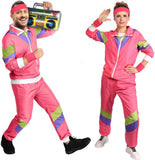 80s Fashion Height Shell Jacket Costume, 80s Fancy Dress Men Women with Headband Bracelet, 1980s V1237-ZY-203-2163